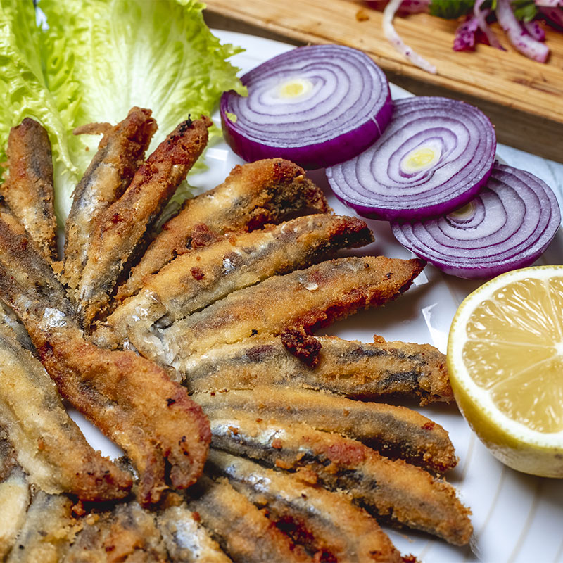 Filetes de boquerón rebozados con crujiente — Miravalles